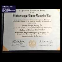 fake University of Notre Dame diploma sample